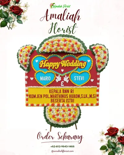 Karangan Papan Bunga Pernikahan di Serdang